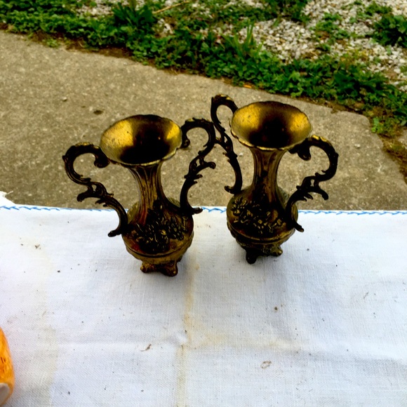 Vintage Italian brass vases